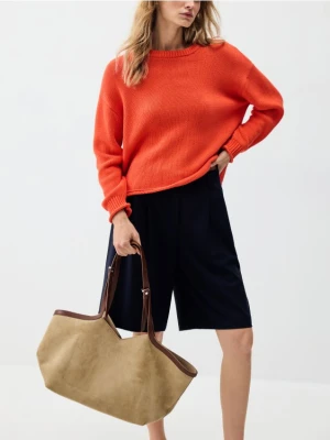 Reserved - Torebka shopper z imitacji zamszu - wielobarwny