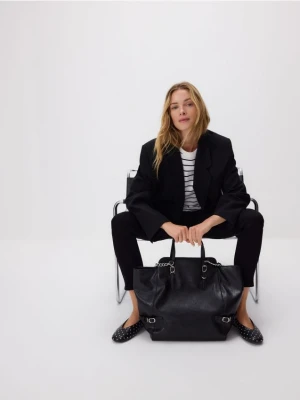 Reserved - Torebka shopper z klamrami - czarny