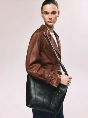 Zdjęcie produktu Reserved - Torebka shopper z zawieszką - czarny