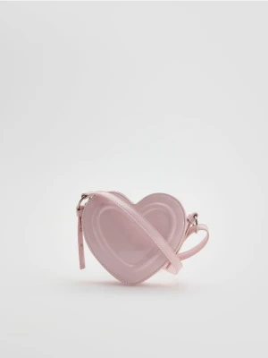 Reserved - Torebka w kształcie serca - pastelowy róż