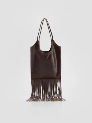 Reserved - Torebka z frędzlami - brązowy
