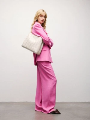 Reserved - Torebka z imitacji skóry - złamana biel