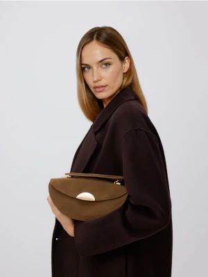 Reserved - Torebka z imitacji zamszu - beżowy