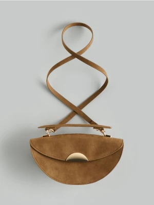 Reserved - Torebka z imitacji zamszu - beżowy