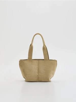 Reserved - Torebka z imitacji zamszu - beżowy