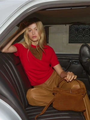 Reserved - Torebka z imitacji zamszu - brązowy