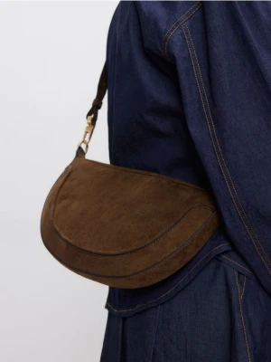 Reserved - Torebka z imitacji zamszu - ciemnobrązowy