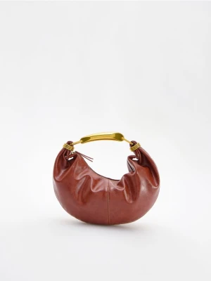 Reserved - Torebka z metalowym uchwytem - bordowy