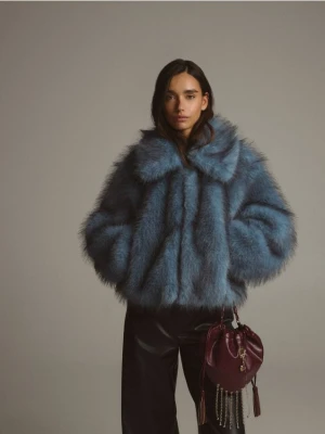 Reserved - Torebka z ozdobnymi detalami - mahoniowy