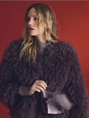 Reserved - Torebka z regulowanym paskiem - mahoniowy