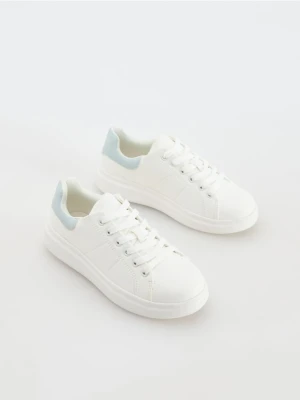 Reserved - Trampki z imitacji skóry - biały