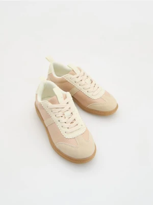 Reserved - Trampki z imitacji skóry - pastelowy róż