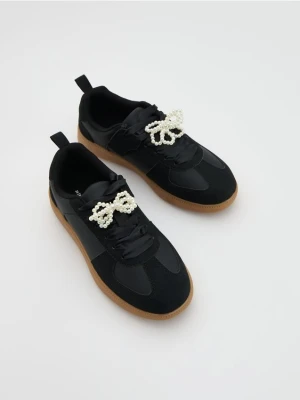 Reserved - Trampki z perełkami - czarny