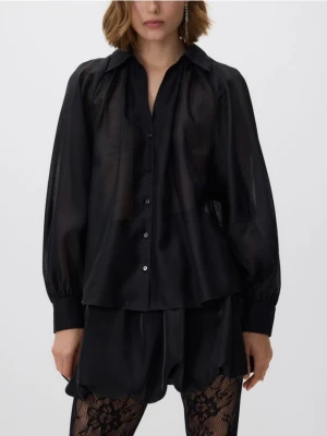 Reserved - Transparentna koszula - czarny