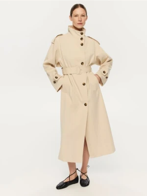 Reserved - Trencz z bawełną - beżowy