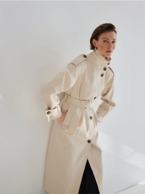 Reserved - Trencz z bawełną - beżowy