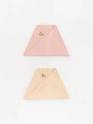 Reserved - Trójkątny szalik z bawełną 2 pack - brudny róż
