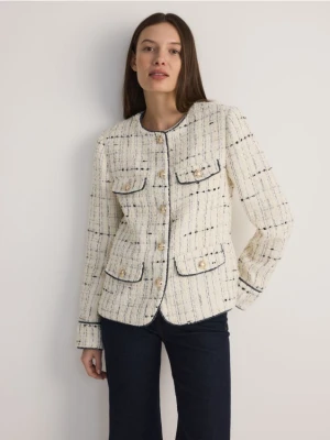 Reserved - Tweedowa marynarka z kieszeniami - wielobarwny