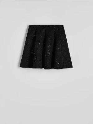 Reserved - Tweedowa spódnica mini - czarny