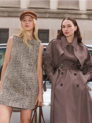 Reserved - Tweedowa sukienka mini - wielobarwny