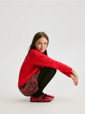 Reserved - Tweedowe szorty - czerwony