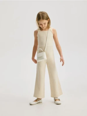 Reserved - Tweedowy kombinezon - złamana biel