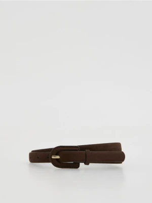 Reserved - Wąski pasek do talii - ciemnobrązowy