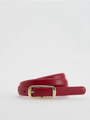 Reserved - Wąski pasek z klamrą - czerwony