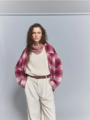 Reserved - Wełniana apaszka - brudny róż