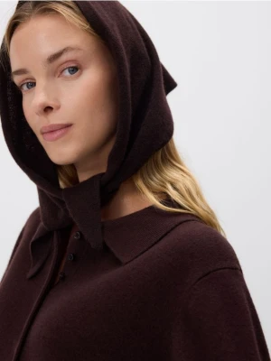 Reserved - Wełniana apaszka - ciemnobrązowy