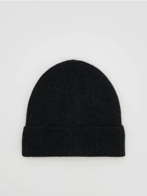 Reserved - Wełniana czapka z kaszmirem - ciemnoszary