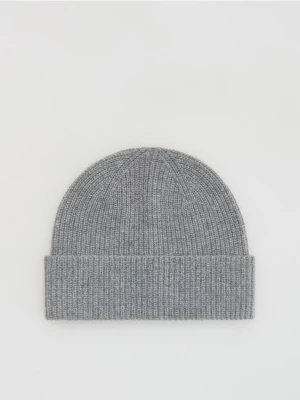 Reserved - Wełniana czapka z kaszmirem - ciemnoszary