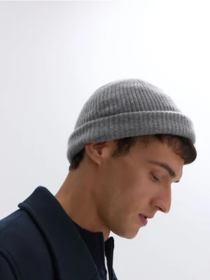Reserved - Wełniana czapka z kaszmirem - ciemnoszary