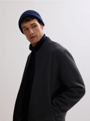 Reserved - Wełniana czapka z kaszmirem - granatowy