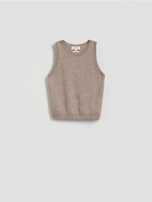 Reserved - Wełniana kamizelka - brązowy