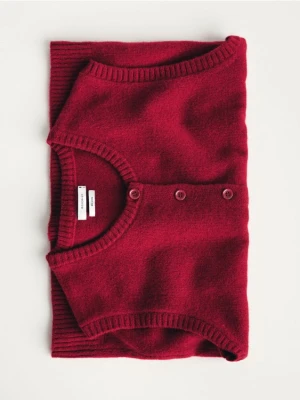 Reserved - Wełniana kamizelka - burgundowy