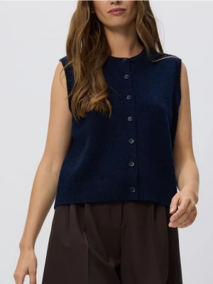 Reserved - Wełniana kamizelka - granatowy