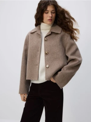 Reserved - Wełniana kurtka handmade - beżowy