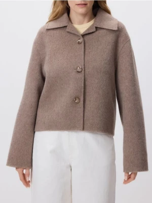 Reserved - Wełniana kurtka handmade - beżowy