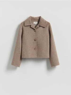 Reserved - Wełniana kurtka handmade - beżowy