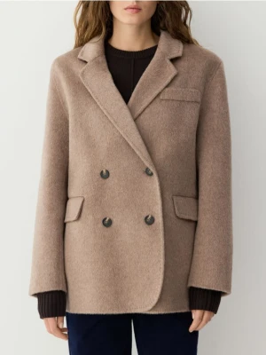 Reserved - Wełniana marynarka handmade - beżowy