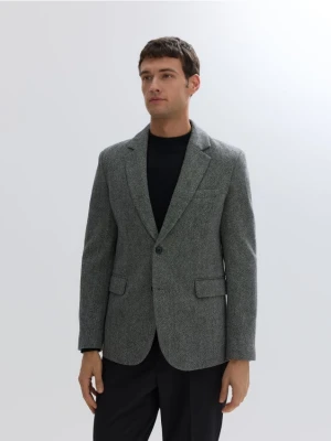 Reserved - Wełniana marynarka slim fit - ciemnoszary
