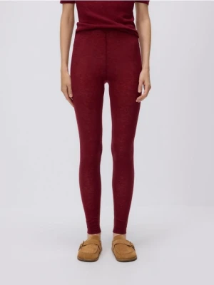 Reserved - Wełniane legginsy - burgundowy