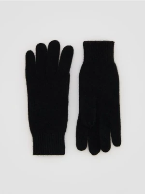 Reserved - Wełniane rękawiczki z kaszmirem - czarny