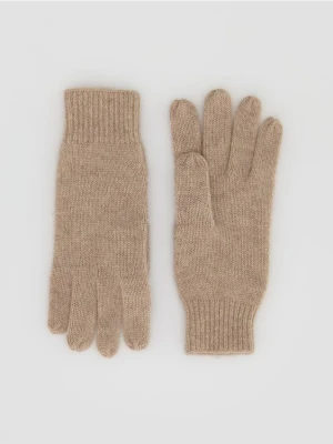 Reserved - Wełniane rękawiczki z kaszmirem - kremowy