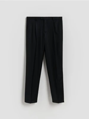 Reserved - Wełniane spodnie garniturowe - czarny
