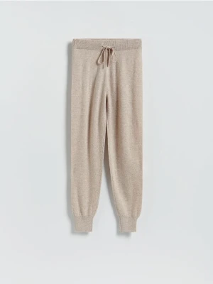 Reserved - Wełniane spodnie z dodatkiem kaszmiru - beżowy