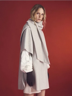 Reserved - Wełniano-skórzane rękawiczki - ciemnobrązowy