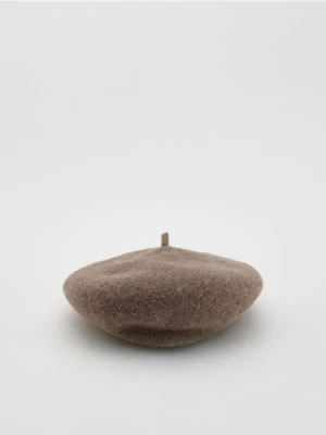 Reserved - Wełniany beret - brązowy
