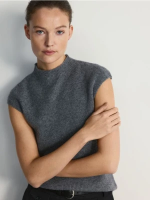 Reserved - Wełniany bezrękawnik - szary